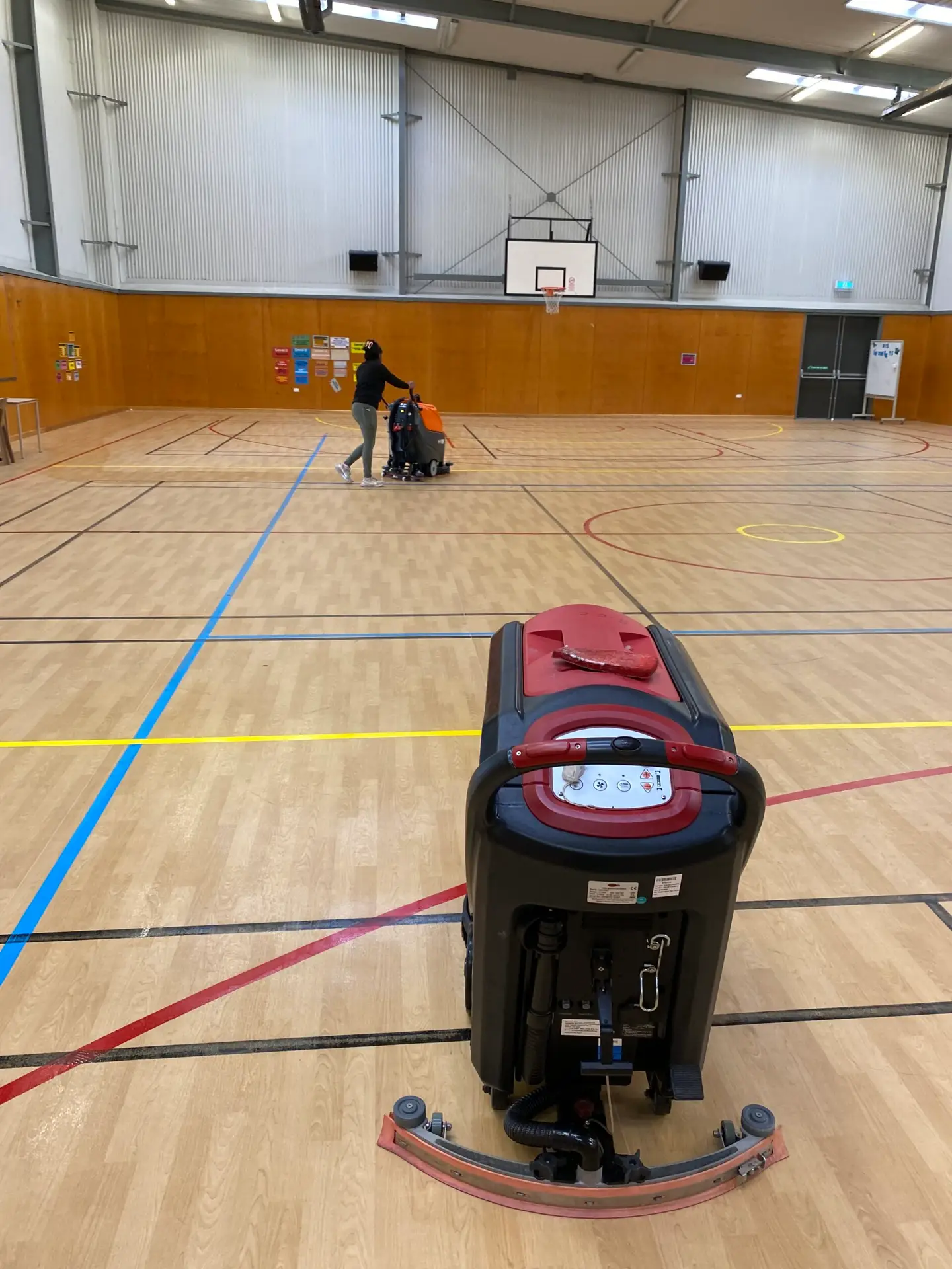 Gym Floor Scrubbing